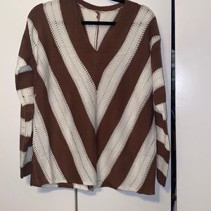 Brown and White chevron sweater